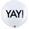#BL Balon QL 36 cali RND  z nadr. Yay!, biały, 2 szt. KK