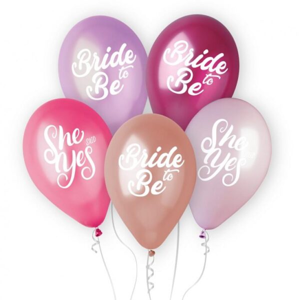 #BL Balony Premium Hel Bride to Be/ She said Yes, 13 cali/ 5 szt. KK