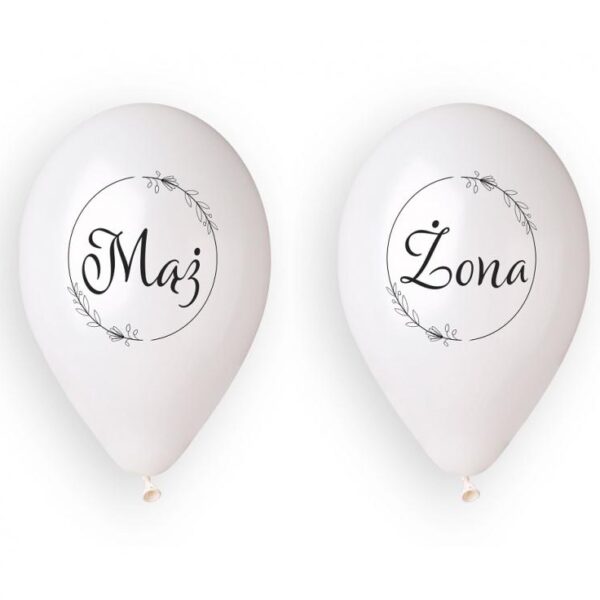 #BL Balony Premium Hel Mąż i Żona (w kółeczku), 13 cali/ 4 szt. KK