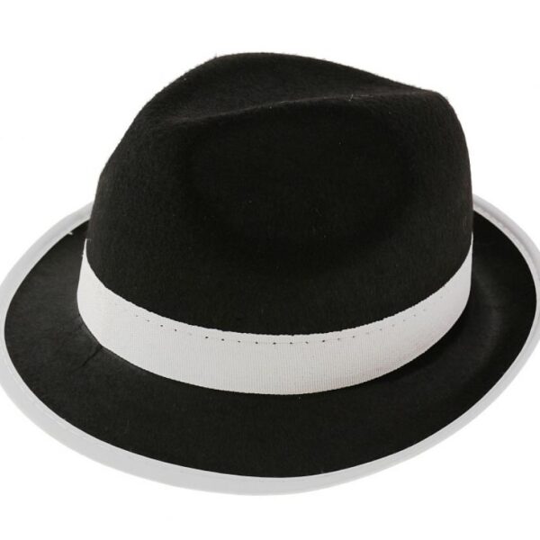 #STAK Kapelusz "Gangster", czarny z białą lamówką, rozm. un