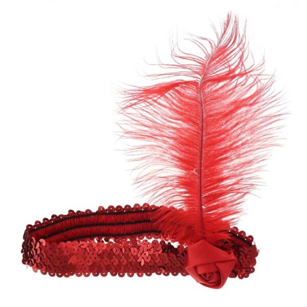 #STAO Opaska z piórem "Retro" (czerwona)