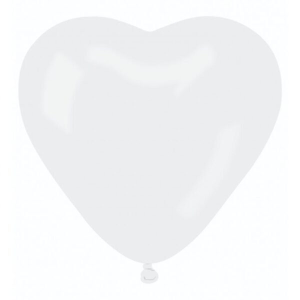 #BL Balony CR17 pastel serca duże - białe 01/ 50 szt.