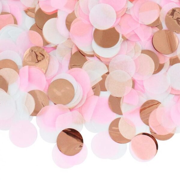 #DEKO Konfetti Kółeczka, papierowo-foliowe, różowo-złoty miks, 15 g KK