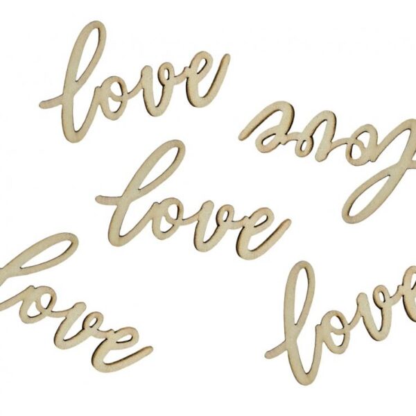 #DEKO Konfetti drewniane Love, 6x3 cm, 18 szt.