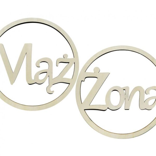 #DEI Dekoracja drewniana Mąż i Żona, 42 cm, 2 szt. KK