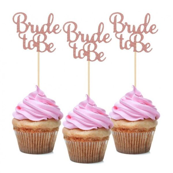 #DEI Pikery na babeczki GoGirls Bride to be, różowo-złote, 12 szt.