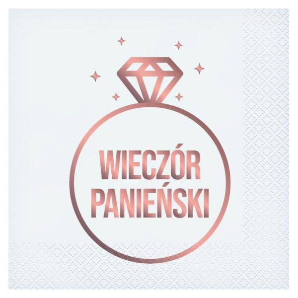 #ZSE Serwetki Wieczór Panieński (białe), certyfikat FSC, 33x33 cm/ 20 szt. KK