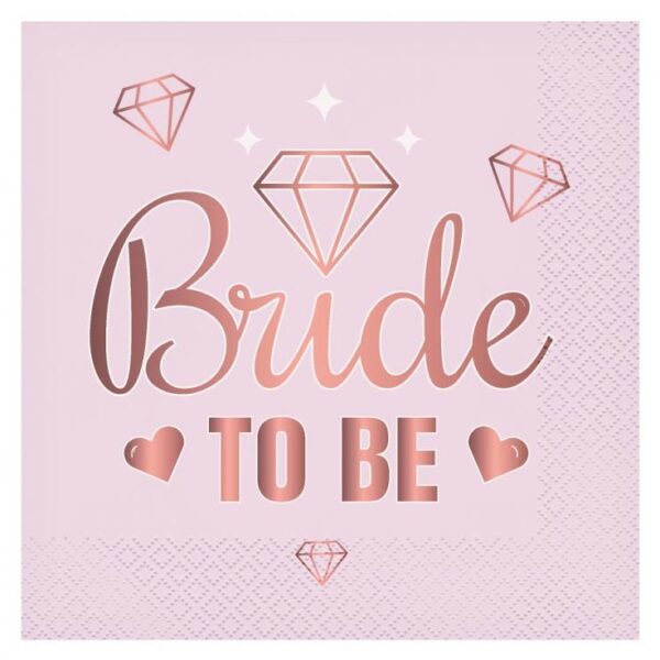 #ZSE Serwetki Bride To Be (różowe), certyfikat FSC, 33x33 cm/ 20 szt.