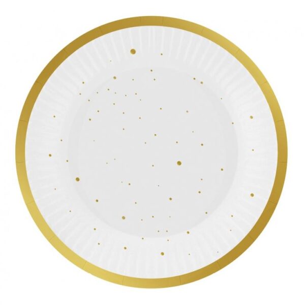 #ZTA Talerzyki papierowe Celebrate (złote), 18 cm/ 6 szt.