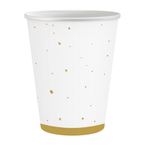 #ZKU Kubeczki pap. Celebrate (złote), 250 ml/ 6 szt.
