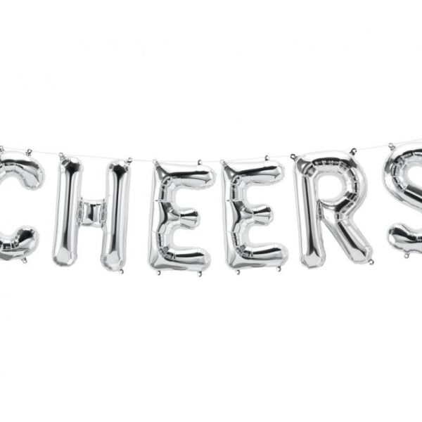 #BFK Balon foliowy 16" QL Napis "Cheers", srebrny KK