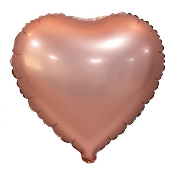 #BFK Balon foliowy "Serce", matowe, różowo-złote, 18"