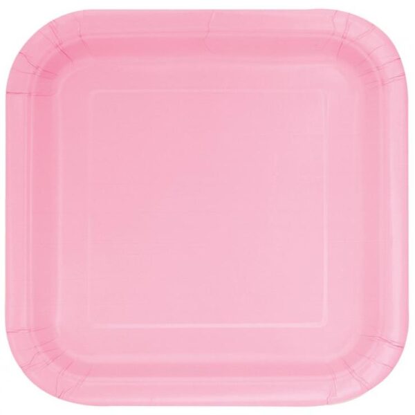 #ZTA Talerzyki papierowe, pastelowy róż, kwadratowe, 16 szt.