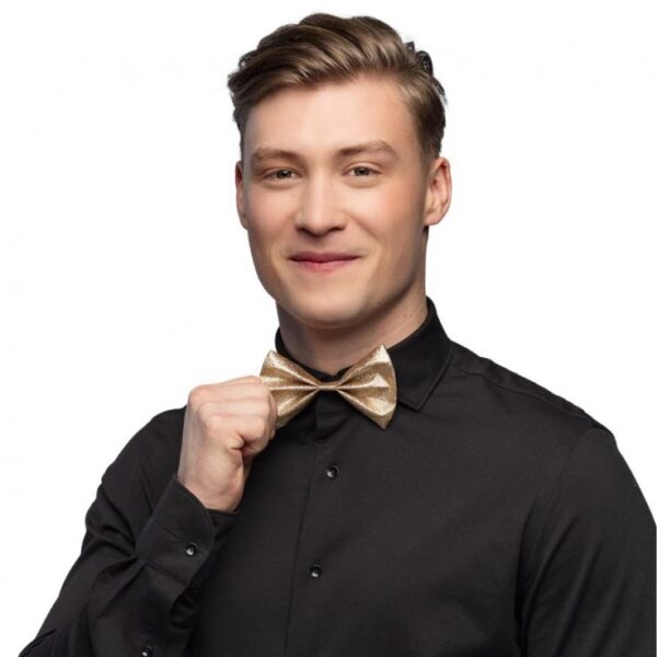 #STAI Muszka brokat złoto