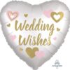 #BFK Balon foliowy 18" serce Satin wedding wishes white