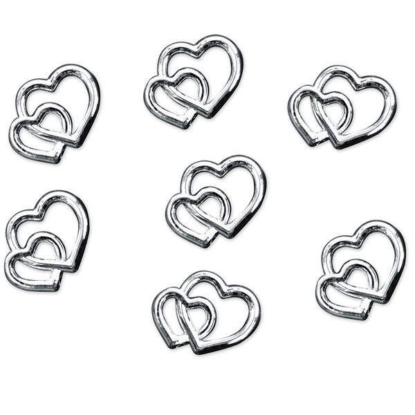 Aplikacje Serduszka, srebrny, 10mm (1 op. / 25 szt.)