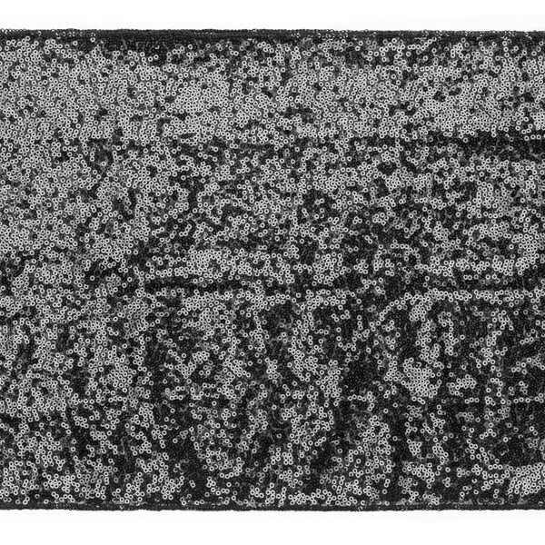 Bieżnik cekinowy, czarny, 0,3 x 5 m