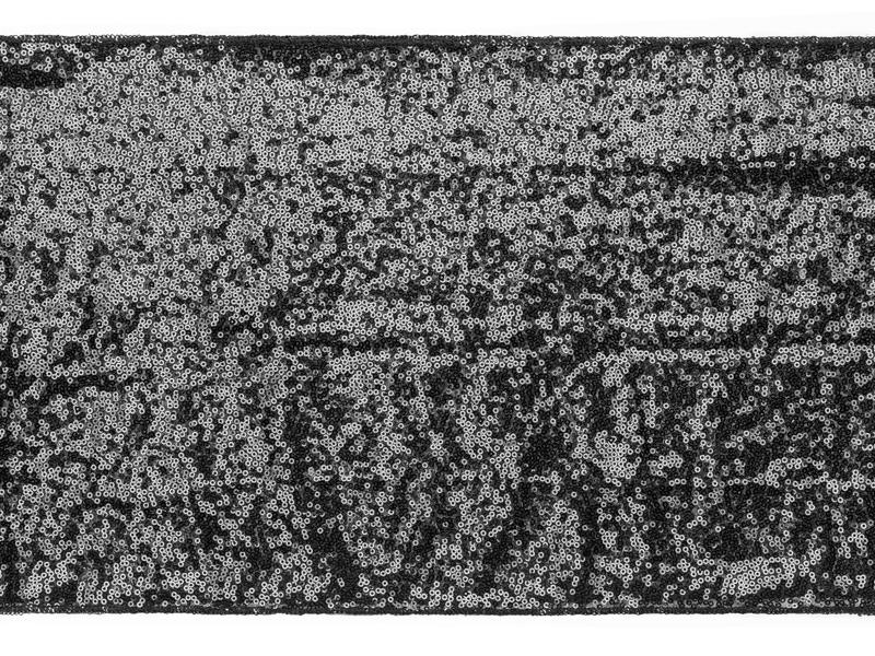 Bieżnik cekinowy, czarny, 0,3 x 5 m