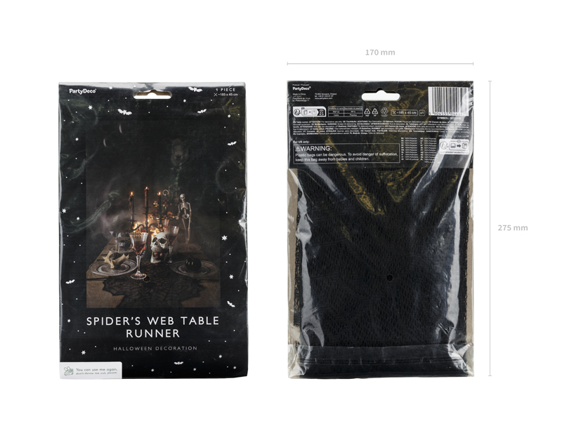 Bieżnik Pajęczyna, czarny, 185x45cm - obrazek 3