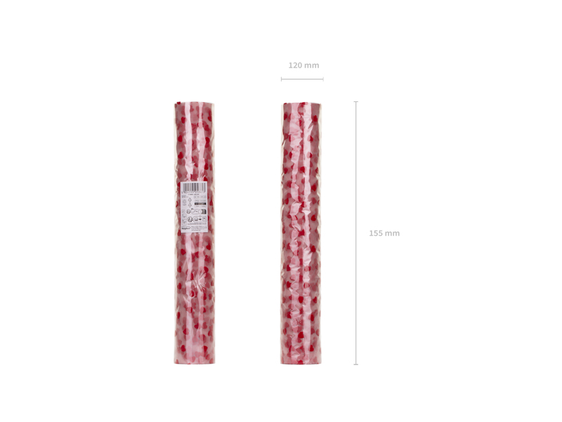 Bieżnik tiulowy Serca, czerwony, 0,36 x 9 m - obrazek 2