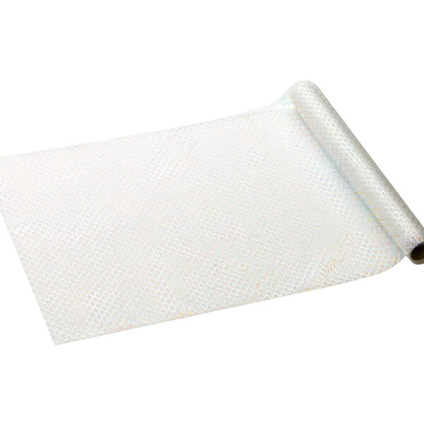 Bieżnik tiulowy Łuski, biały, 0,32 x 3 m