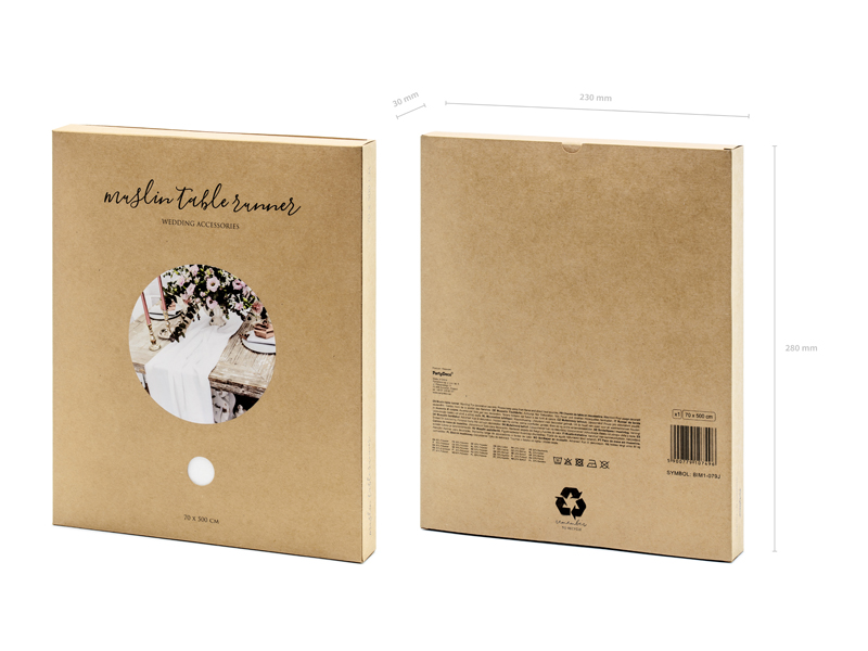 Bieżnik muślinowy, jasny kremowy, 0,70x5m - obrazek 8