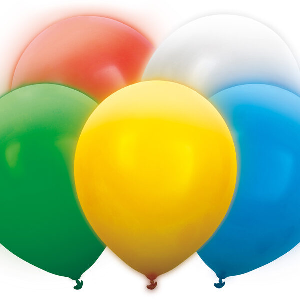 Balony LED 30 cm, mix (1 op. / 5 szt.)