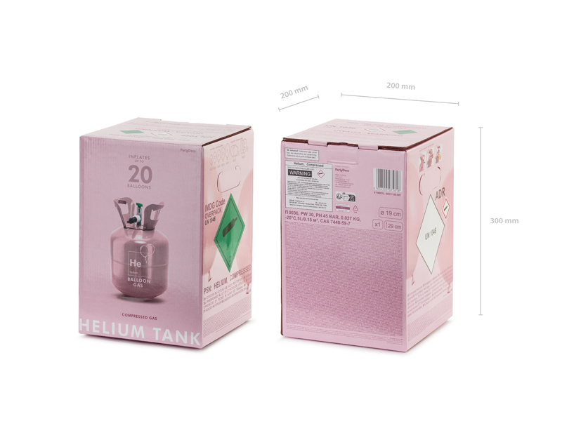 Butla z helem, jasnoróżowy, maks. 20 balonów - obrazek 4
