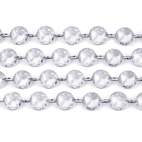 Girlanda kryształowa, bezbarwny, 1m