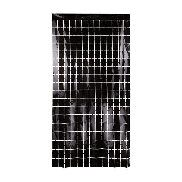 Kurtyna Party Kwadraty, czarny, 100x200cm