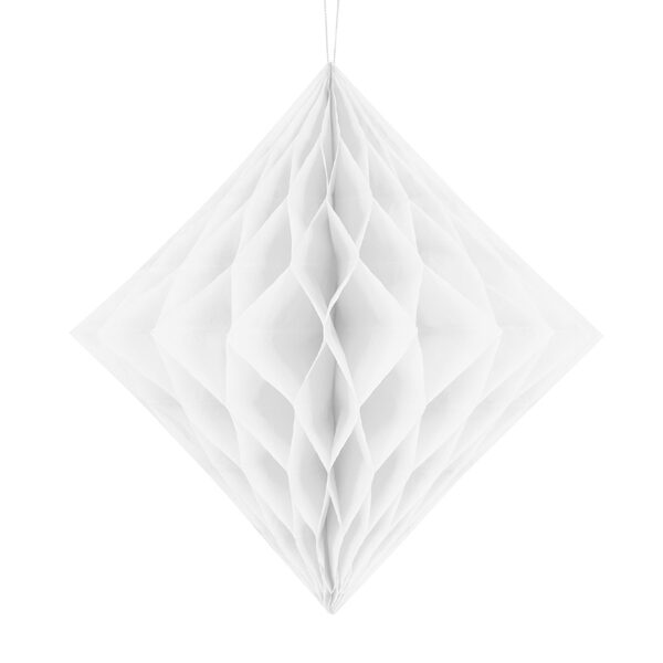 Diament bibułowy, biały, 30cm