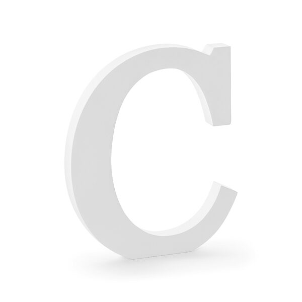 Drewniana litera C, biały, 17x20cm