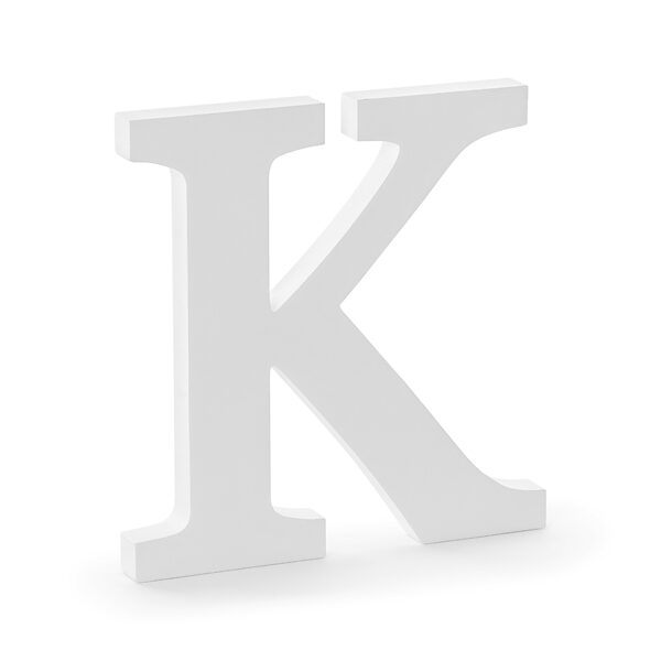 Drewniana litera K, biały, 19,5x20cm