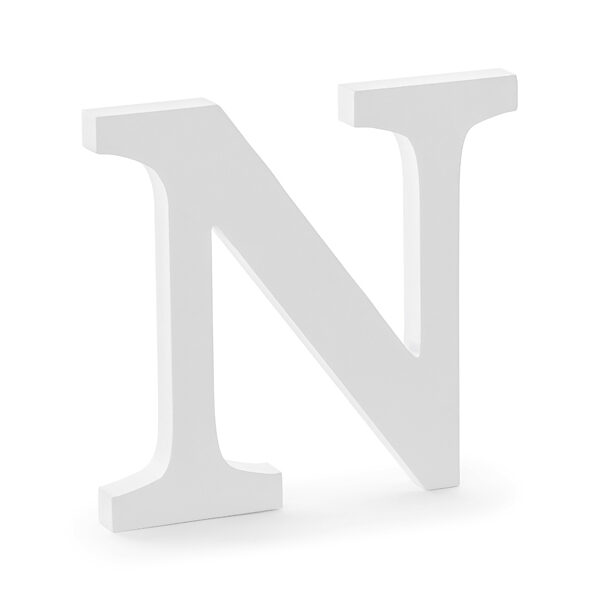 Drewniana litera N, biały, 21,5x20cm