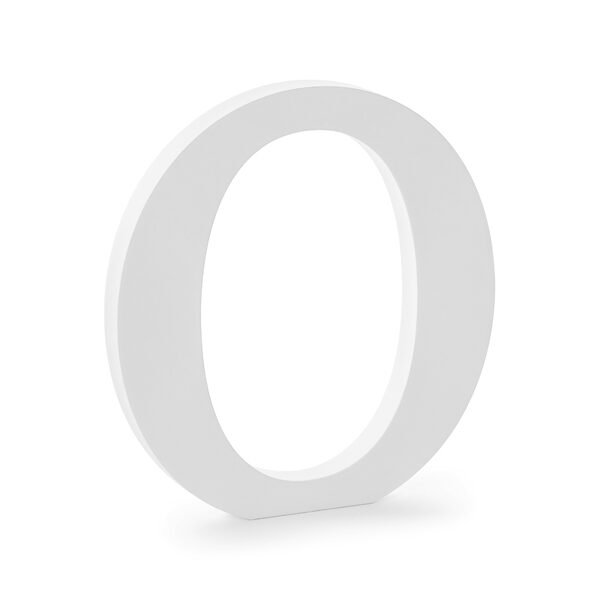 Drewniana litera O, biały, 19,5x20,5cm