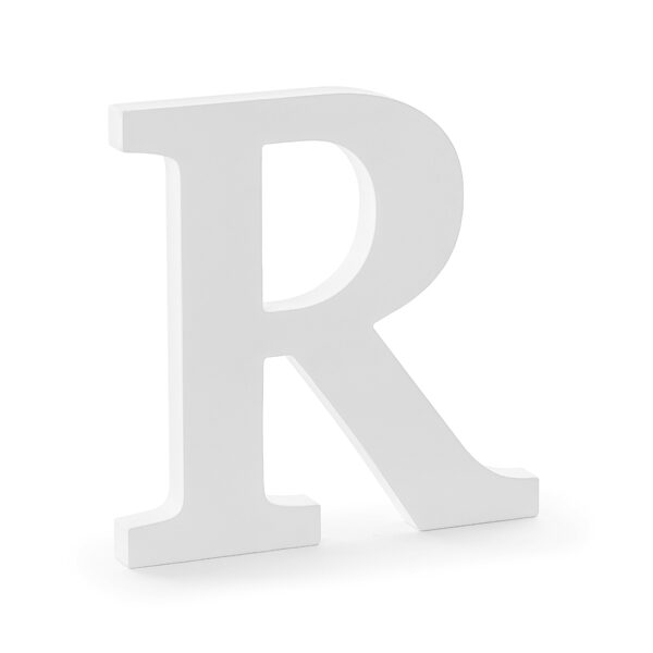 Drewniana litera R, biały, 19,5x20cm