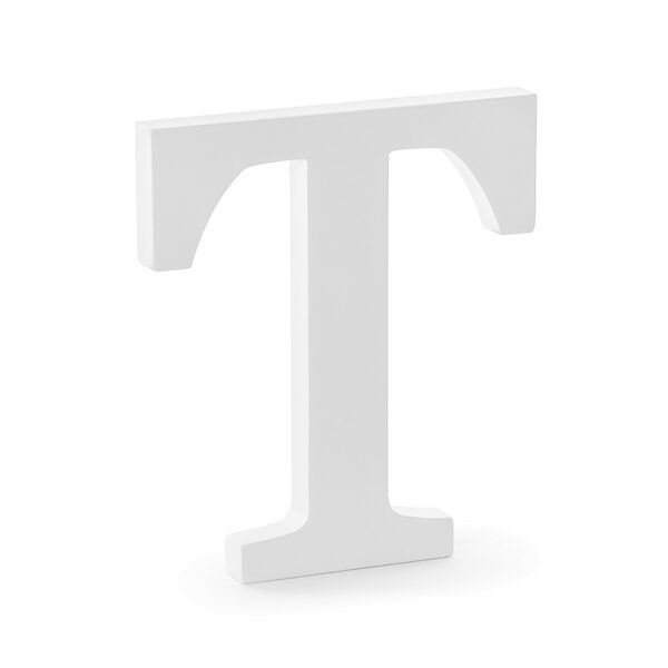 Drewniana litera T, biały, 17,5x20cm