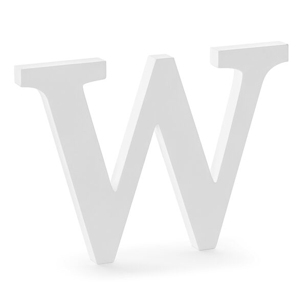 Drewniana litera W, biały, 26,5x19cm