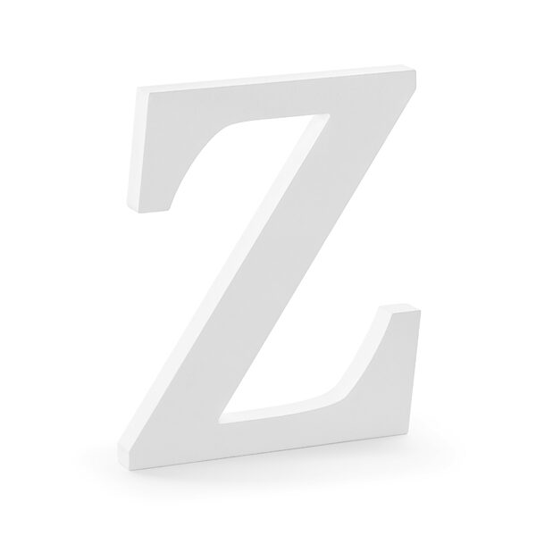 Drewniana litera Z, biały, 17x20cm