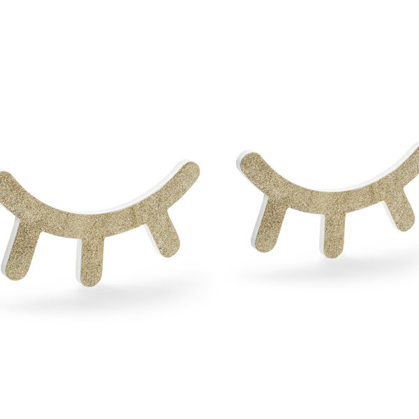 Dekoracja na ścianę Śpiące oczka, złoty, 20x11cm