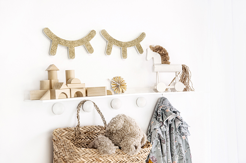 Dekoracja na ścianę Śpiące oczka, złoty, 20x11cm - obrazek 2