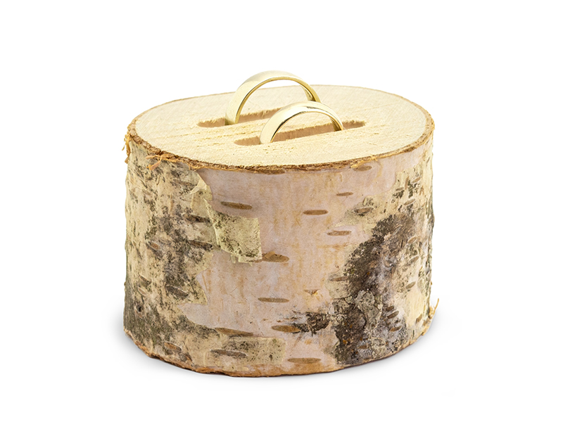 Drewniana podstawka na obrączki, 6cm - obrazek 3