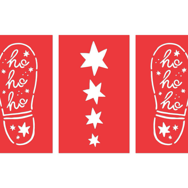 Dekoracja świąteczna - ślady Mikołaja, 16.5x27.5 cm, mix (1 op. / 3 szt.)