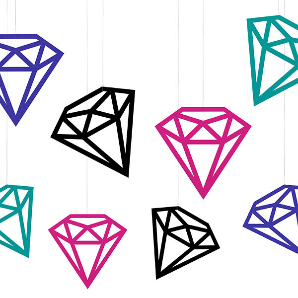 Dekoracje Diamenty, mix (1 op. / 8 szt.)