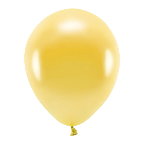 Balony Eco 30cm metalizowane, jasny złoty (1 op. / 10 szt.)