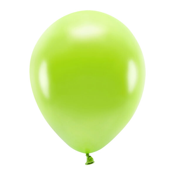 Balony Eco 30cm metalizowane, zielone jabłuszko (1 op. / 10 szt.)