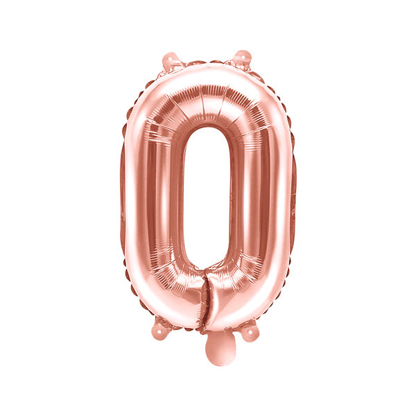 Balon foliowy Cyfra ''0'', 35cm, różowe złoto
