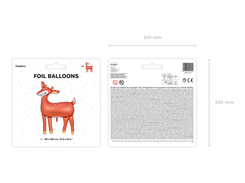 Balon foliowy Jelonek, 80x105cm, mix - obrazek 5