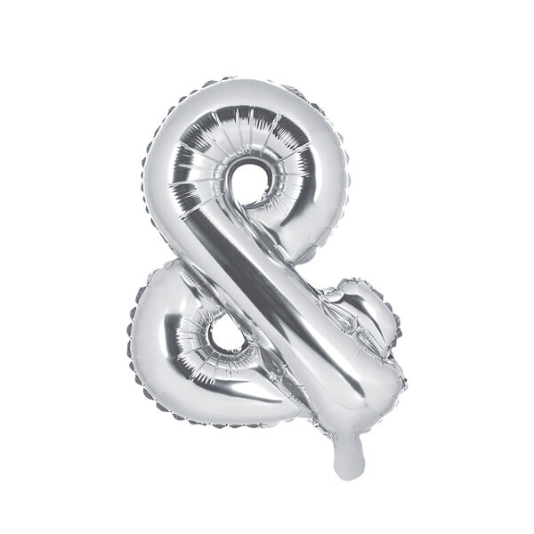 Balon foliowy &, 35cm, srebrny