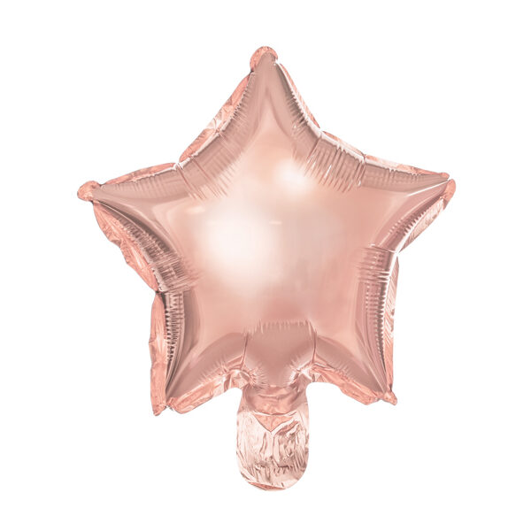 Balony foliowe Gwiazdka, 25 cm, różowe złoto (1 op. / 25 szt.)